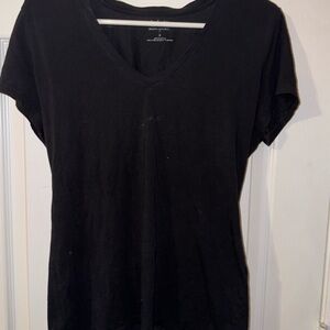 Banana Republic Black Short Sleeve V-Neck Tee